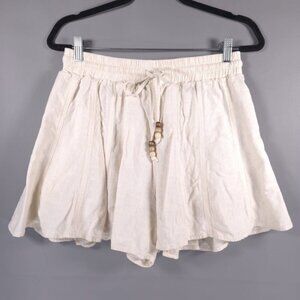 HEARTLOOM LINEN Blend Delaney Short Bisque Elastic Waist No Size Tag MEDIUM‎